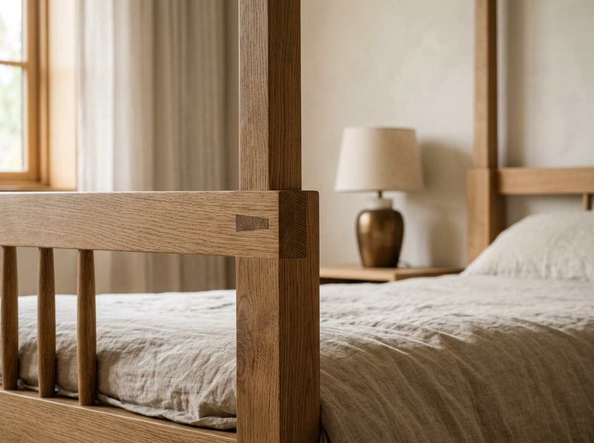 Master woodcraft joinery detail on BEDCRAFT solid wood bed